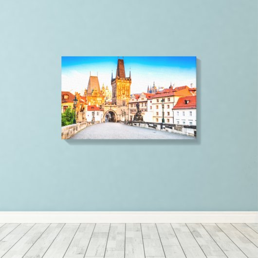 Canvas Praag Afdruk (Insitu (Houten vloer))