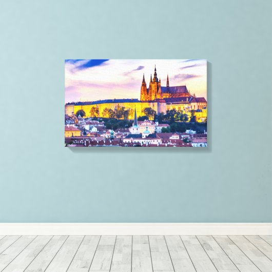 Canvas Praag Afdruk (Insitu (Houten vloer))