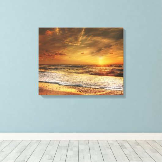 Canvas prin voor de fotografie van het strand Ocea Afdruk (Insitu (Houten vloer))