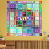 Canvas Print 40x40-inch Blue Sunrise Mosaic (Insitu (Woonkamer))