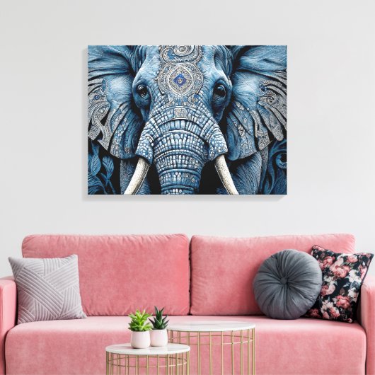 Canvas Print: African Blue Elephant (Insitu (Woonkamer))