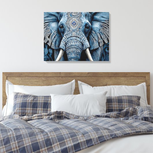 Canvas Print: African Blue Elephant (Insitu (Slaapkamer))