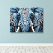 Canvas Print: African Blue Elephant (Insitu (Houten vloer))