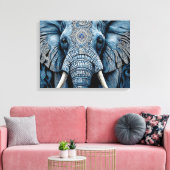 Canvas Print: African Blue Elephant Afdruk (Insitu (Woonkamer))