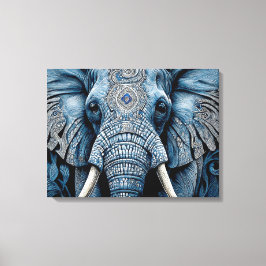 Canvas Print: African Blue Elephant Afdruk