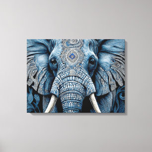 Canvas Print: African Blue Elephant Afdruk