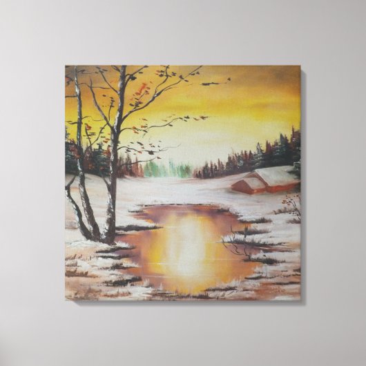 Canvas Print Ann Hayes Paining Winter Scene (Voorkant)