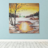 Canvas Print Ann Hayes Paining Winter Scene (Insitu (Houten vloer))