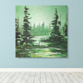 Canvas Print Ann Hayes schilderend groen bos (Insitu (Houten vloer))
