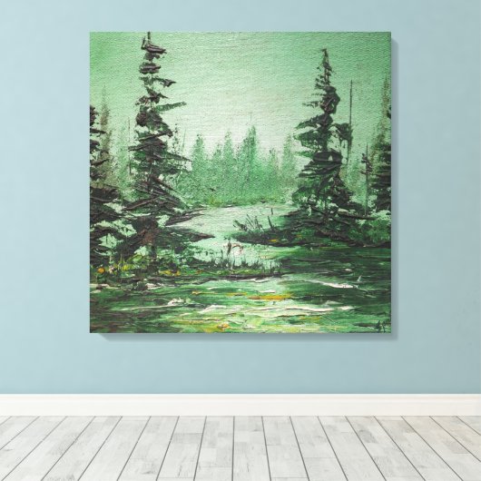 Canvas Print Ann Hayes schilderend groen bos (Insitu (Houten vloer))