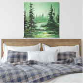 Canvas Print Ann Hayes schilderend groen bos (Insitu (Slaapkamer))