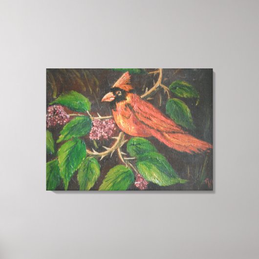 Canvas Print Ann Hayes schilderend kardinaal (Voorkant)