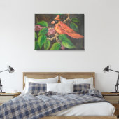 Canvas Print Ann Hayes schilderend kardinaal (Insitu (Slaapkamer))