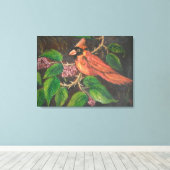 Canvas Print Ann Hayes schilderend kardinaal (Insitu (Houten vloer))