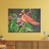 Canvas Print Ann Hayes schilderend kardinaal (Insitu (Woonkamer))