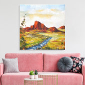 Canvas Print Ann Hayes schilderend Red Rock Canyan (Insitu (Woonkamer))