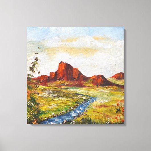 Canvas Print Ann Hayes schilderend Red Rock Canyan (Voorkant)