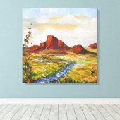 Canvas Print Ann Hayes schilderend Red Rock Canyan (Insitu (Houten vloer))