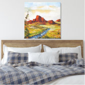Canvas Print Ann Hayes schilderend Red Rock Canyan (Insitu (Slaapkamer))