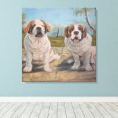 Canvas Print Ann Hayes schilderend Twee Sint Berna (Insitu (Houten vloer))
