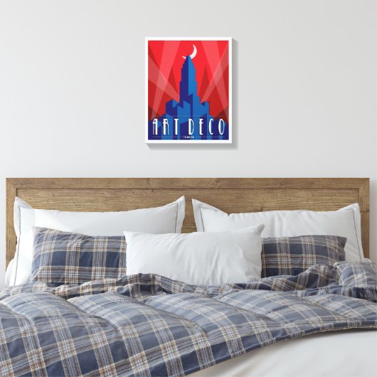 Canvas print - Art Deco Empire State Building (Insitu (Slaapkamer))