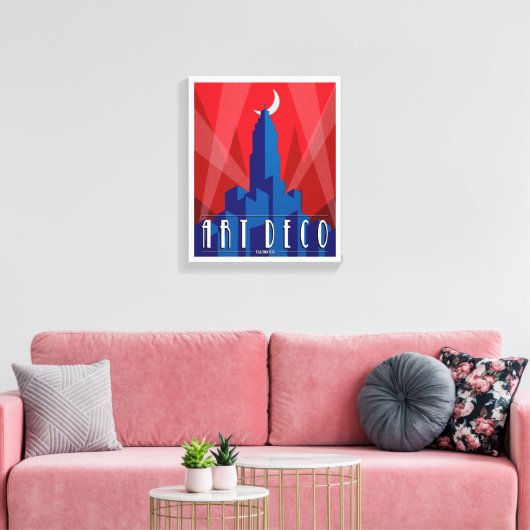 Canvas print - Art Deco Empire State Building (Insitu (Woonkamer))