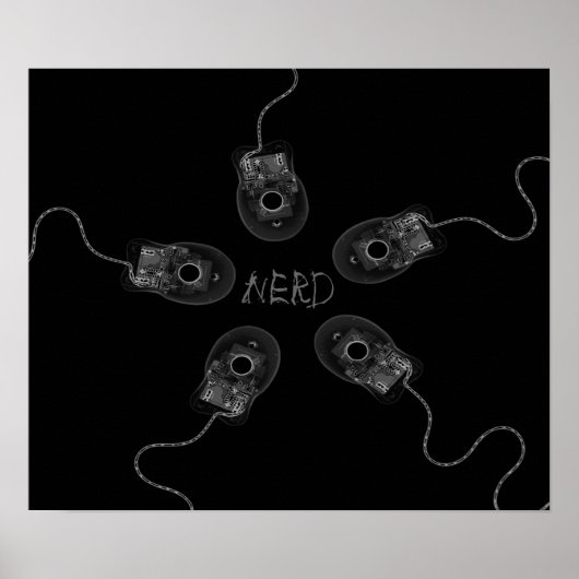 Canvas Print B&W Nerd X-Ray Computer Mice (Voorkant)