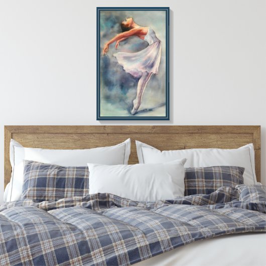 Canvas Print - Ballerina Waterverven (Insitu (Slaapkamer))