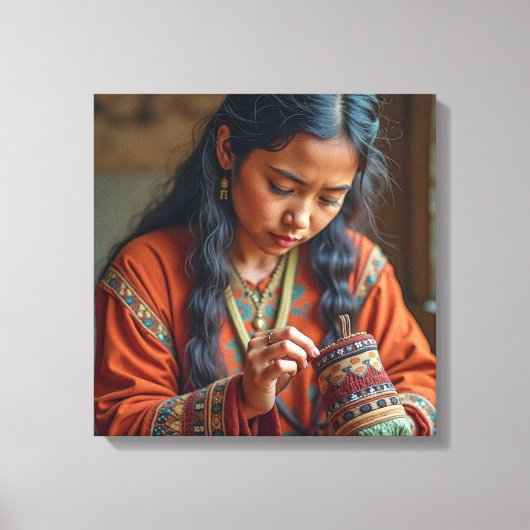 Canvas Print (Beading a Moccasin) (Voorkant)