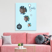 Canvas print - Blauwe en groene visfamilie (Insitu (Woonkamer))