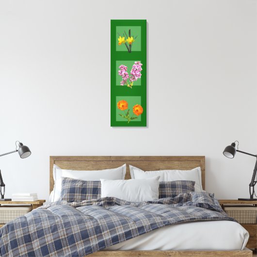 Canvas Print - Botanische Triptych (Insitu (Slaapkamer))
