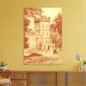 Canvas Print - 'Capernwray Hall' (Custard/Cinn.) (Insitu (Woonkamer))