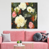 Canvas Print Carnance Bouquet (Insitu (Woonkamer))