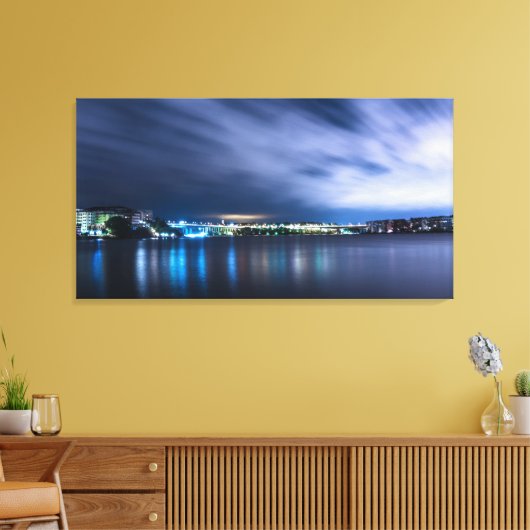 Canvas Print - Cityscape op zonsopgang (Insitu (Woonkamer))