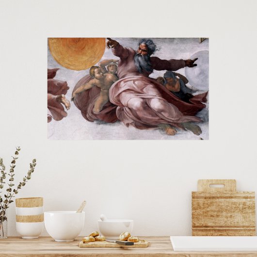 Canvas Print - Creatie van zon, maan, en Planeten (Keuken)