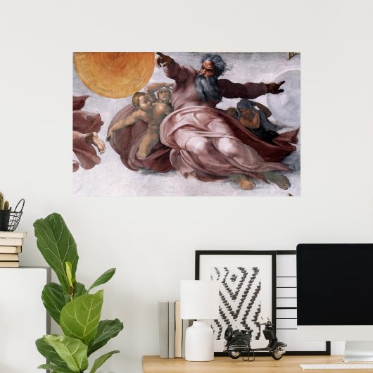 Canvas Print - Creatie van zon, maan, en Planeten (Thuiskantoor)