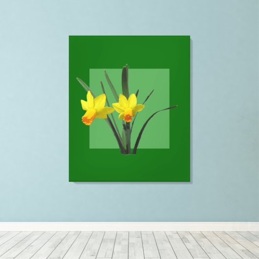 Canvas Print - Daffodils (Insitu (Houten vloer))