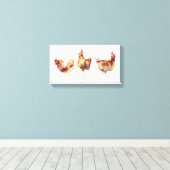 Canvas Print - Drie wonderhuiskippen (Insitu (Houten vloer))
