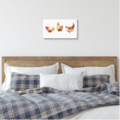 Canvas Print - Drie wonderhuiskippen (Insitu (Slaapkamer))