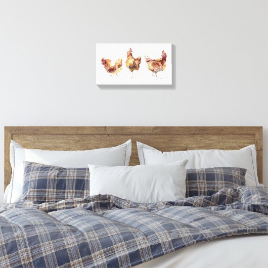 Canvas Print - Drie wonderhuiskippen (Insitu (Slaapkamer))