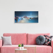 Canvas Print - Dubai Skyline op een Misty Day (Insitu (Woonkamer))