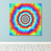 Canvas Print Explosion in Blue en Oranje (Insitu (Houten vloer))