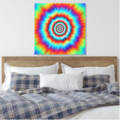 Canvas Print Explosion in Blue en Oranje (Insitu (Slaapkamer))