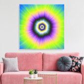 Canvas Print Explosion in Yellow and Violet (Insitu (Woonkamer))