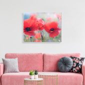 Canvas Print - Field of Red Poppies (Insitu (Woonkamer))