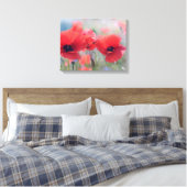 Canvas Print - Field of Red Poppies (Insitu (Slaapkamer))