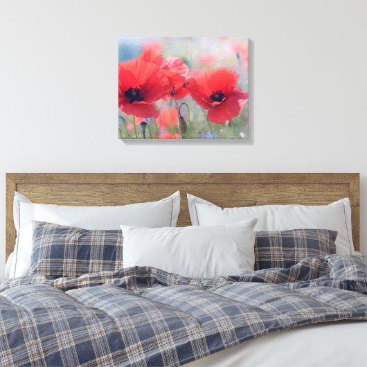 Canvas Print - Field of Red Poppies (Insitu (Slaapkamer))