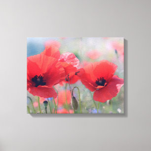 Canvas Print - Field of Red Poppies
