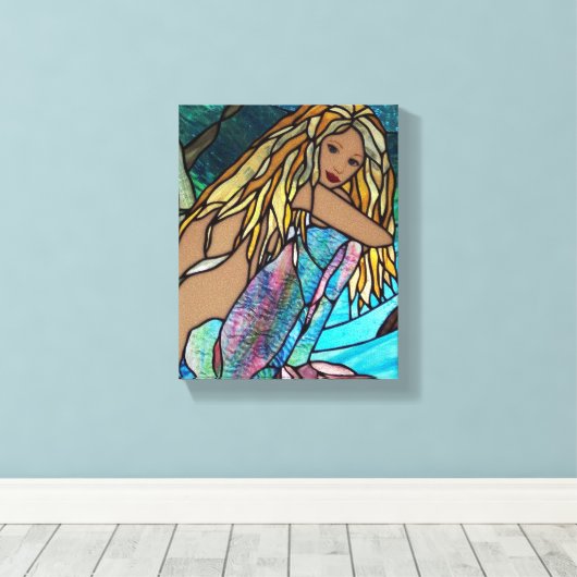 Canvas Print - Glaszeemeermin met schilfers (Insitu (Houten vloer))