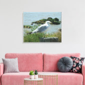 Canvas Print - Gull op Piling (Insitu (Woonkamer))